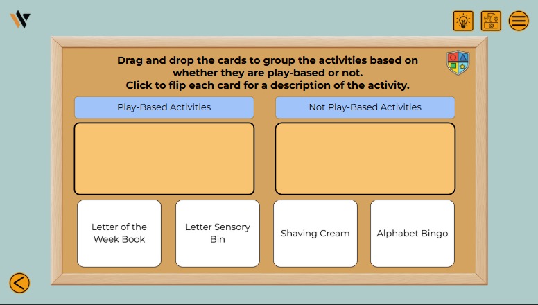 Scenario-based formative application check layout