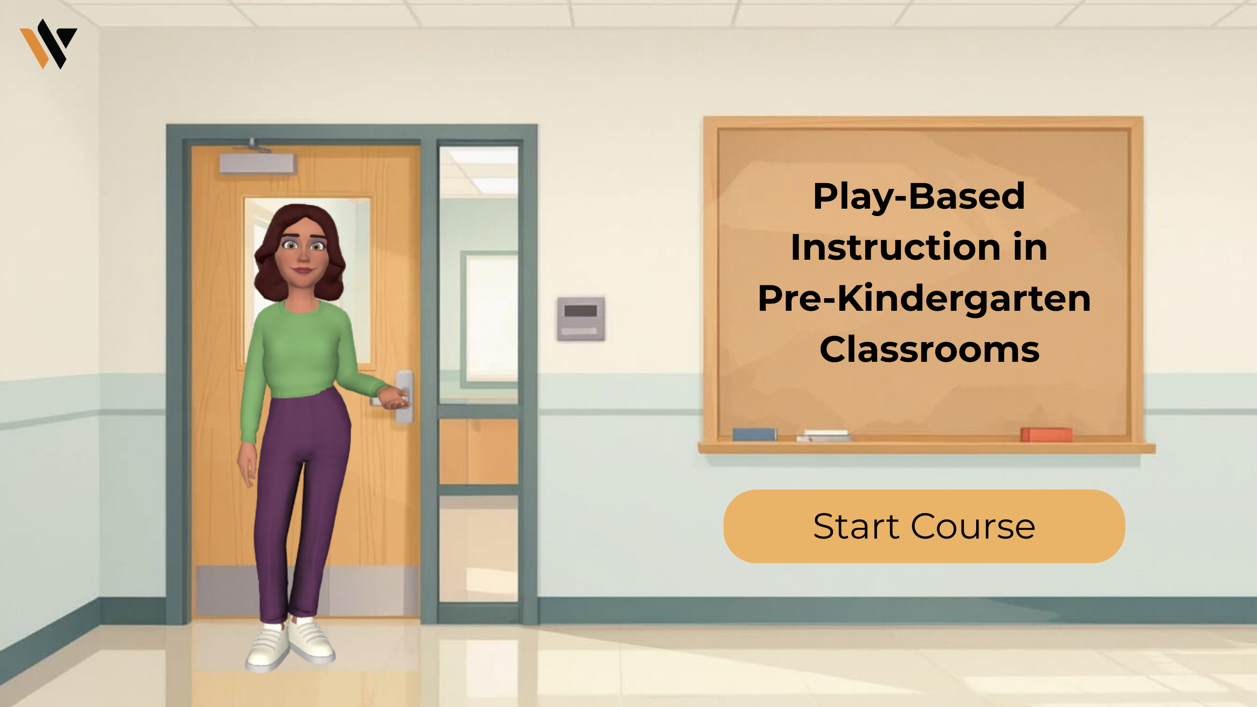 Play-Based Instruction course splash screen and dashboard entry point